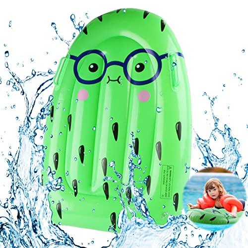 Surfbrett Aufblasbar Luftmatratze, FainFun Luftmatratze Kinder Surfbrett, Wellenreiter Aufblasbar Kinder, Aufblasbares Bodyboard mit Griffen, für 3-14 Jahre Kinder, 75 x 50 cm, Kiwi von FainFun