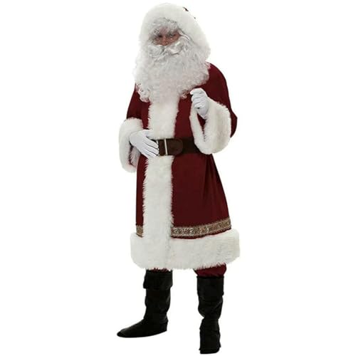 FairyHover Weihnachten Weihnachtsmann-Kostüm Herren Cosplay Party Nikolaus Kostüm Erwachsene Santa Claus Weihnachten Kleidung A,L von FairyHover