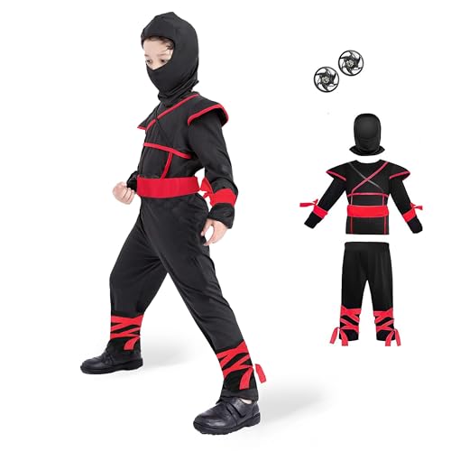 Fairycos Ninja Kostüm Kinder Jungen 110 116 Faschingskostüme Karnevalskostüme Kinderkostüme Halloween Kinder Kostüme von Fairycos