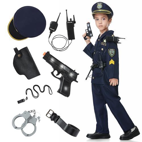 Fairycos Polizei Kostüm Kinder Polizist Jungen Mädchen Polizeikostüm Spielzeug Karneval Faschingskostüme 98 104 von Fairycos