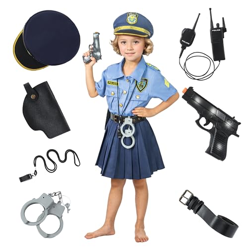 Fairycos Polizistin Kostüm Kinder Mädchen Polizei Polizist Polizeikostüm Faschingskostüme Kinderkostüme Karneval 116 122 128 134 140 146 110 152 von Fairycos