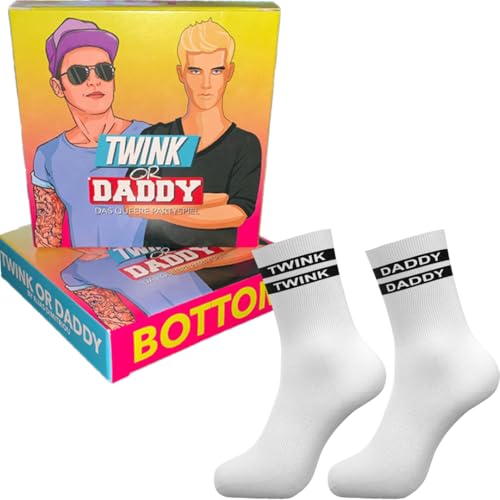 Fairytale Creations Twink or Daddy Kartenspiel Deluxe Edition (Spiel + Twink und Daddy Socken) in Größe 41-46, Unisex Crew Socks (Deluxe Edition (Game + Twink Socken + Daddy Socken)) von Fairytale Creations