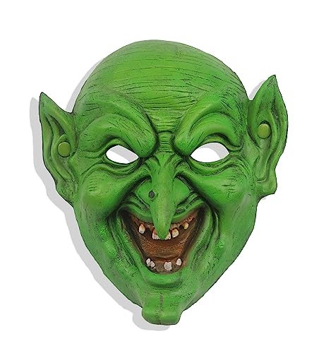 Alte Hexenmaske Halloween Maskerade Schaum Goblin Maske Gruseliges grünes halbes Gesicht Adlernasen-Zauberer-Maske für Cosplay-Kostüm von FakeFace