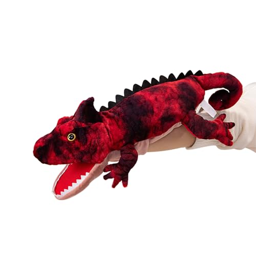 Eidechse Handpuppen Puppentheater für Kinder 50cm Amphibien Kuscheltier Puppen Spielzeug, Handspielpuppe, Fingerpuppen, Tier Handpuppe, Lizard Hand Puppets Halloween Weinachten Geschenke von FakeFace