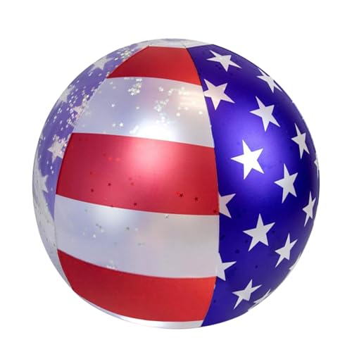 2 Stück Wasserball Aufblasbar 40cm USA Flagge Strandball Wasserballon Großer Beach Ball PVC Kickball Kinder Schwimmbad Pool Strand Spielzeug Ball für Indoor Outdoor von FakeFace