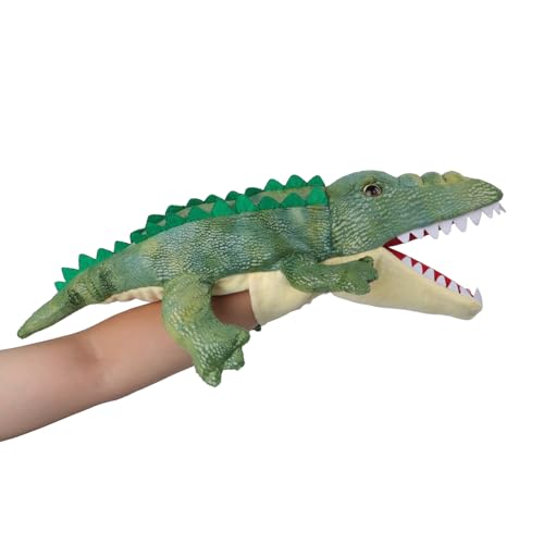 Krokodil Handpuppen Puppentheater für Kinder 50cm Amphibien Kuscheltier Puppen Spielzeug, Handspielpuppe, Fingerpuppen, Tier Handpuppe Crocodile Hand Puppets Halloween Weinachten Geschenke von FakeFace