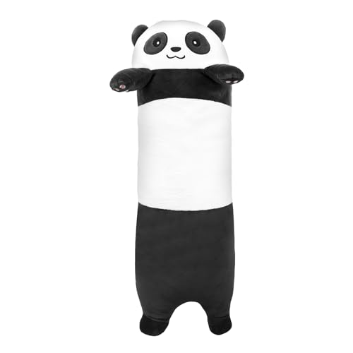 FakeFace Lange Süße Panda Plüschtier Katze Kissen Kuscheltier Schlafkissen Wurfkissen Super weiche Stofftier Spielzeug Sofakissen Seitenschläferkissen Zimmer Deko 70cm von FakeFace