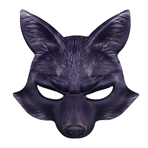 Realistische gedruckte Tiermaske Halbmaske Tierkostüm Maske Halloween Fuchs Karnevalsmaske, Halloween Tiermaske für Fasching Karneval Verkleidung Club Kostümparty Cosplay-Requisiten von FakeFace