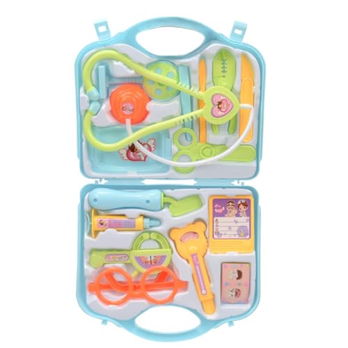 Arztkoffer Kinder Spielset, 15PCS Doktorkoffer mit Echt Stethoskop, Thermometer, Spritze, Geschenk für Kinder Rollenspiel Medizinisches Lernspielzeug, Partyspiel Spielzeug ab 3 Jahre (Blau) von Falafoty