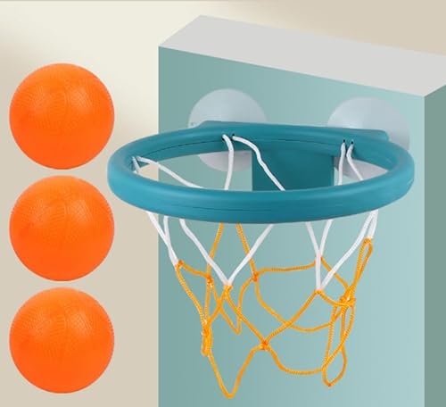 Baby Badewannenspielzeug, Bad-Basketballkorb mit 3 Bällen und starkem Saugnapf, Indoor Basketballkorb Schießspiel in der Badewanne, Badespielzeug Geschenke für 1-8 Jahren Jungen Mädchen (Blau) von Falafoty