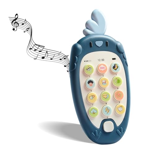 Baby Telefon Musikalisches Spielzeug, Babyspielzeug Smartphone mit Musiklichten Sound, Handy Lernspielzeug für Kinder, Sound-Spielzeug Musikalisches Smartphone-Spielzeug für Kinder Geschenk (Blau) von Falafoty