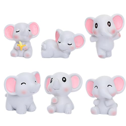 Elefant Figur Kuchen Topper, 12PCS Mini Elefanten Kuchendekoration aus Harz, Niedliche Baby-Elefantenfiguren Spielzeug Cupcake Toppers Für Kinder Dschungel Thema Geburtstag Baby Dusche Hochzeit von Falafoty