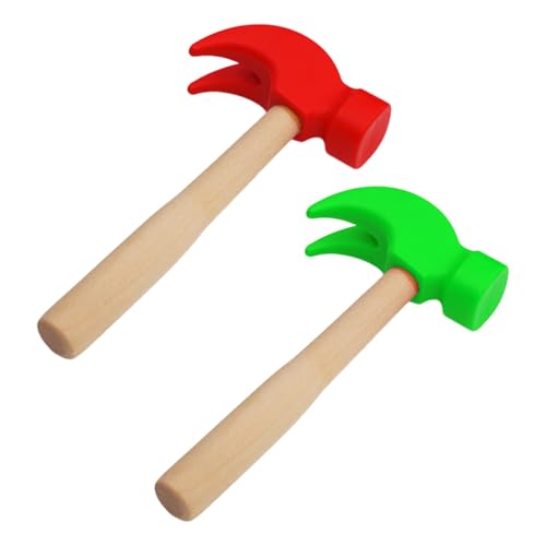 Falafoty 2 Stück Holzhammer Spielzeug Kinder Holzhammer Pfund Spielzeug, Simulationshammer Wartung Werkzeuge Für Kinder Schlagen Hammer Spielzeug Pretend Play Pädagogische Spielzeug Partyspiel von Falafoty