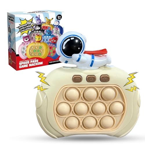 Falafoty Quick Push Game Pop Fidget Spielzeug für Kinder & Erwachsene, Pop Handheld-Spiel Schnelle Puzzle-Spielmaschine, Push Bubble Stress Spielzeug Geschenk für 3-12 Jahre Junge Mädchen (Astronaut) von Falafoty