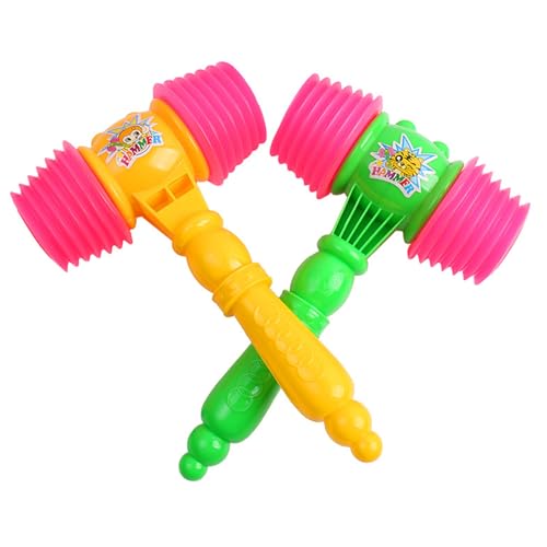 Falafoty Quietschhammer Baby Schlagspielzeug, 2 Stück Pfeifenhammer Spielzeug Kinder Musik Sound Spielzeug, Plastik Hammer Kleinkind Pädagogisches Spielzeug für 1 + Jahr alte Mädchen Baby Jungen (B) von Falafoty