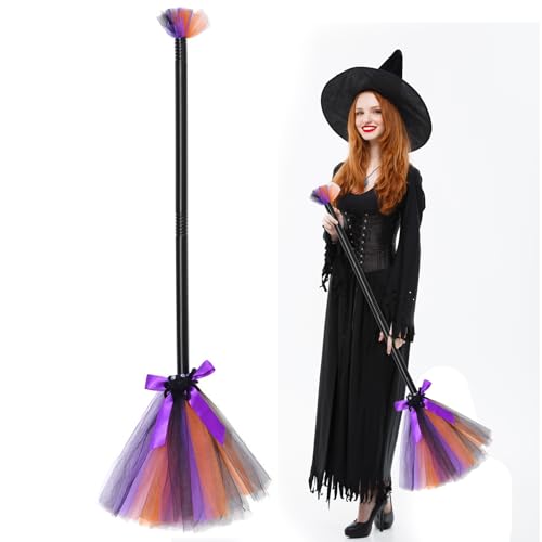 Halloween Hexenbesen, Hexe Fliegender Besenstiel Halloween Party Kostüm Dekorative Requisiten, Hexe Magischer Besen für Kinder Erwachsene Halloween Cosplay Kostüm Zubehör, Hexe Besen Spielzeug Halloween Hexenbesen, Hexe Fliegender Besenstiel Halloween Party Kostüm Dekorative Requisiten, Hexe Magischer Besen für Kinder Erwachsene Halloween Cosplay Kostüm Zubehör, Hexe Besen Spielzeug von Falafoty