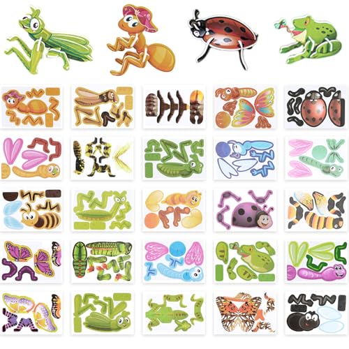 Insekten Dinosaurier Puzzle 3D Puzzle Modell Kits für Kinder Jugendliche Erwachsene zu Bauen, Bündel von Miniatur-Modell-Kit Insekt Lernspielzeug Erwachsene Kinder (Insekt) von Falafoty