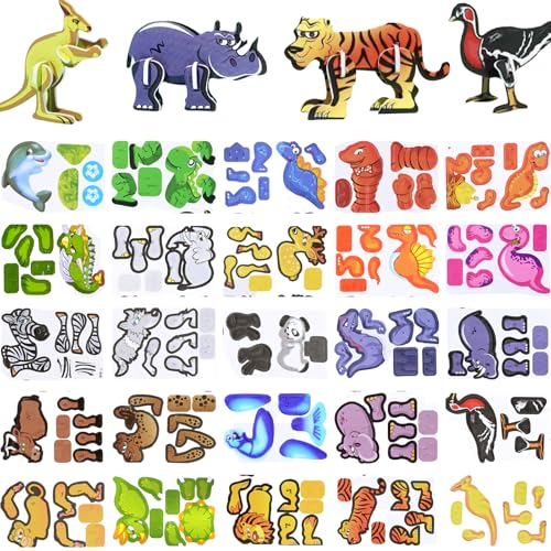 Insekten Dinosaurier Puzzle 3D Puzzle Modell Kits für Kinder Jugendliche Erwachsene zu Bauen, Bündel von Miniatur-Modell-Kit Insekt Lernspielzeug Erwachsene Kinder (Tier) von Falafoty