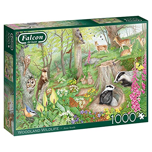 Falcon Jumbo Spiele Falcon Puzzle 1000 Teile - Woodland Wildlife – ab 12 Jahren – Tierpuzzle von Jumbo