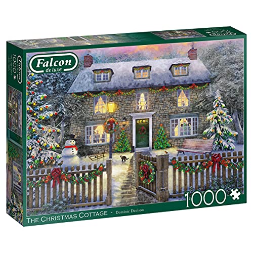 Falcon 11313 The Christmas Cottage-1000 Teile de Luxe Puzzlespiel, Mehrfarben von Jumbo