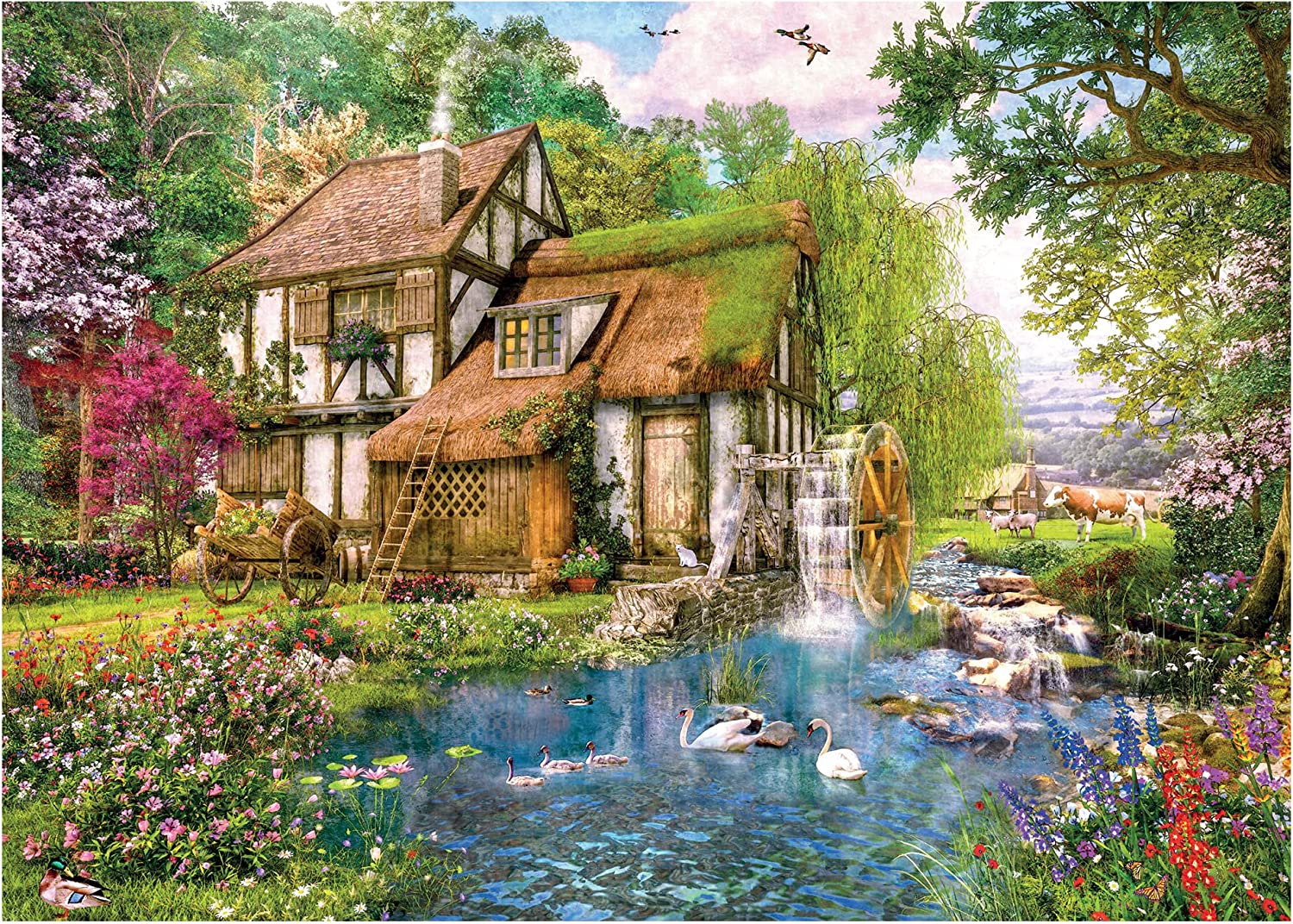 Falcon Watermill Cottage 1000 Teile Puzzle Falcon-11373 von Falcon