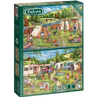 JUMBO 11346 FALCON Puzzle 2 x 500 TeileCamping and Caravanning von Falcon