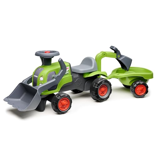 FALK Traktor Claas – Grün – leise Räder – Lenkrad – Frontbagger – Bagger und Anhänger – 90% recycelter Kunststoff ab 12 Monaten – 312NS FALK Traktor Claas – Grün – leise Räder – Lenkrad – Frontbagger – Bagger und Anhänger – 90% recycelter Kunststoff ab 12 Monaten – 312NS von Falk
