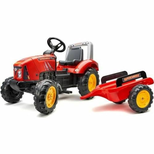 Falk 2020AB Tracteur à pédales Supercharger Rouge Avec Capot ouvrant et remorque incluse Traktoren, rot, Large von Falk