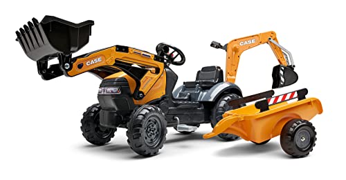 Falk Tractopelle Case CE mit Bagger und Anhänger ab 2 Jahren Schaufel vorne und Gelenkauslöser - Nummernschild personalisierbar -967N, 967N Falk Tractopelle Case CE mit Bagger und Anhänger ab 2 Jahren Schaufel vorne und Gelenkauslöser - Nummernschild personalisierbar -967N, 967N von Falk