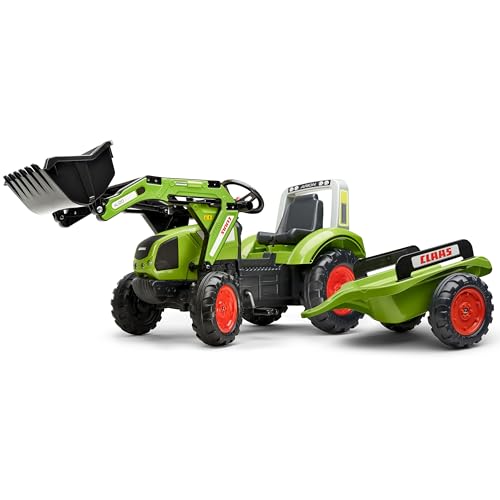 Falk - Tractoplader mit Pedalen Claas mit und Anhänger – ab 3 Jahren Schaufel vorne mit Gelenk – Sitz verstellbar – 1040AM, grün Falk - Tractoplader mit Pedalen Claas mit und Anhänger – ab 3 Jahren Schaufel vorne mit Gelenk – Sitz verstellbar – 1040AM, grün von Falk