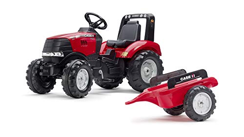 Falk – Traktor mit Pedalen Case IH mit Anhänger – ab 3 Jahren Lenkrad mit Hupe – Sitz verstellbar – 996AB von Falk