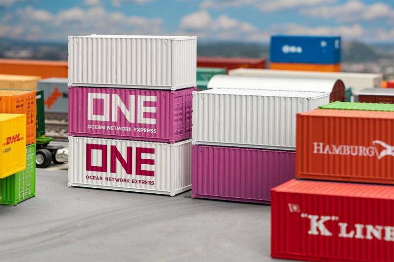 20´ Container ONE, 5er-Set von Faller