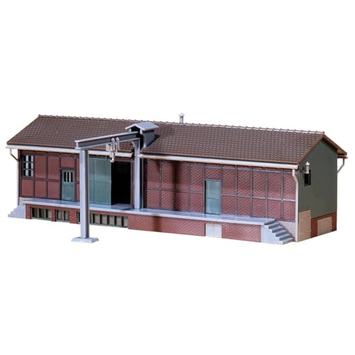 FALLER Lagerschuppen Modellbausatz mit 73 Einzelteilen 222 x 140 x 71 mm I Modelleisenbahn Zubehör H0 Gebäude I Modelleisenbahn H0 Lagerschuppen von FALLER