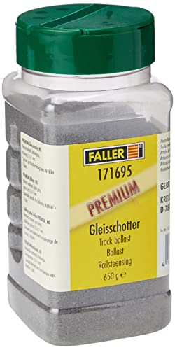 FALLER 171695 - Premium-Gleisschotter, 500 ml, dunkelgrau (für C-Gleis) von FALLER