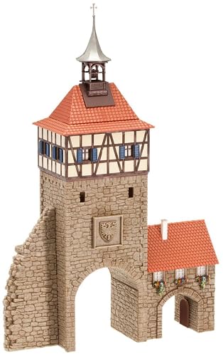 Faller 130406 H0 Stadttor mit Torhaus, 18.5 x 7.7 x 27.9 cm, Orange, Braun von FALLER