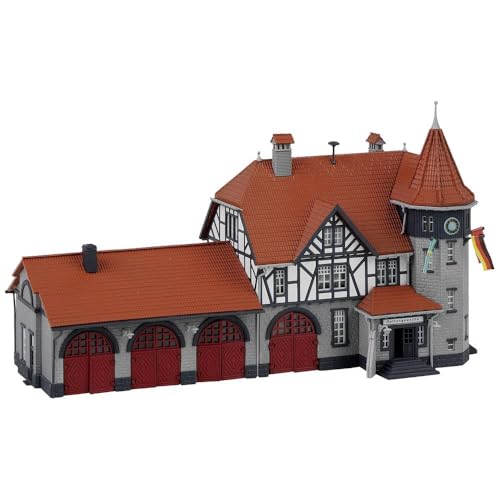 Faller 232194 Rathaus mit Feuerwache, Braun, Grau, One Size von FALLER