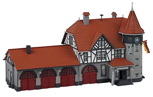 Faller 232194 Rathaus mit Feuerwache, Braun, Grau, One Size von FALLER