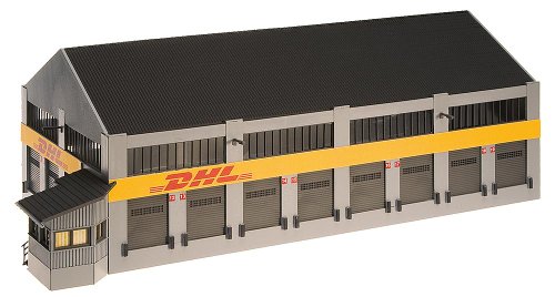 Faller FA130981 130981 DHL Logistics Center HO Scale Building Kit Other License Bauset, One Size, Grau, Rot von FALLER