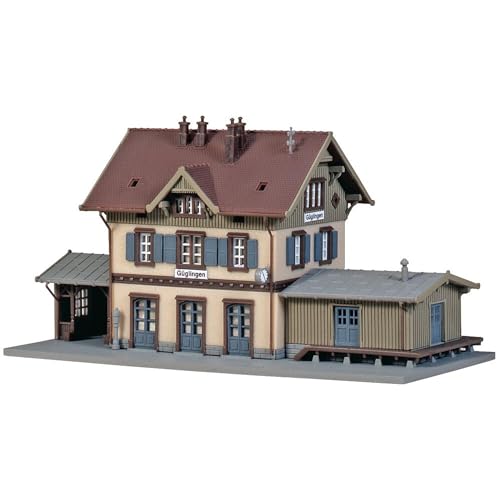 FALLER Bahnhof Güglingen Modellbausatz mit 213 Einzelteilen 119 x 56 x 60 mm I Modelleisenbahn Zubehör Z Gebäude I Modelleisenbahn Standardbahnhof, Divers von FALLER