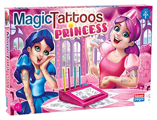 Falomir 31054 Magische Prinzessinnen Tattoos. Brettspiel Basteln, bunt von Falomir