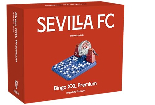 Falomir - XXL Sevilla CF Bingo mit automatischer Trommel und Imborrable Balls, für 8 Jahre von Falomir