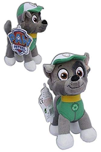 Plüsch, kompatibel zu Paw Patrol, 1x Kuscheltier für Kinder 19cm Welpe TV Serie | Plüschtier | Geschenk für Kinder | Mädchen | Jungen | (Rocky) von Familienkalender