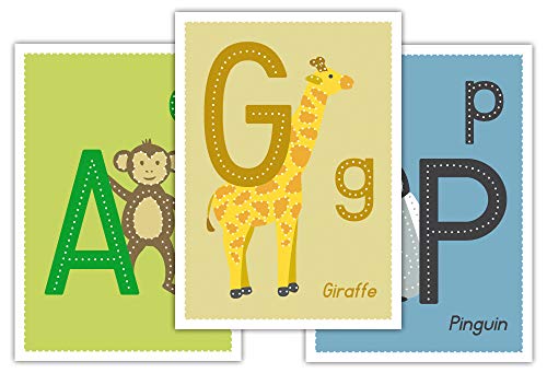 Familienmomente 26 Buchstabenkarten zum Prickeln A-Z mit Tiermotiven DIN A6 - Geschenkidee für die Einschulung (Schultüte/Zuckertüte) Schulanfang von Familienmomente