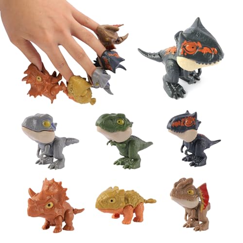 Famini 6 Stück Dinosaurier Spielzeug Set, Dino Biss Finger, Kleine Dinosaurier Figuren, Dinosaurier Finger Spielzeug für Geburtstagsgeschenke Kinderpartyspielzeug von Famini