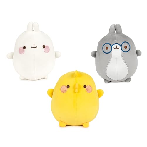 Molang 760024634 Kawaii und Molang, Plüschtier, 16 cm, süßes Plüschtier, zufälliges Spielzeug, offizielles Molang, weich und flauschig, kuschelig, ab 0 Jahren von Famosa softies