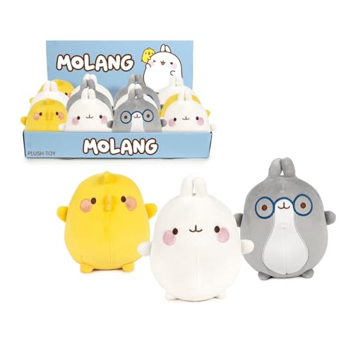 Molang 760024634 Kawaii und Molang, Plüschtier, 16 cm, süßes Plüschtier, zufälliges Spielzeug, offizielles Molang, weich und flauschig, kuschelig, ab 0 Jahren von Famosa softies