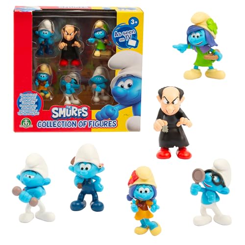 Die Schlümpfe Set mit 6 Figuren 5,5 cm, Davon 1 Exklusive Gargamel-Figur, Spielzeug für Kinder ab 3 Jahren, PUF141 von Famosa