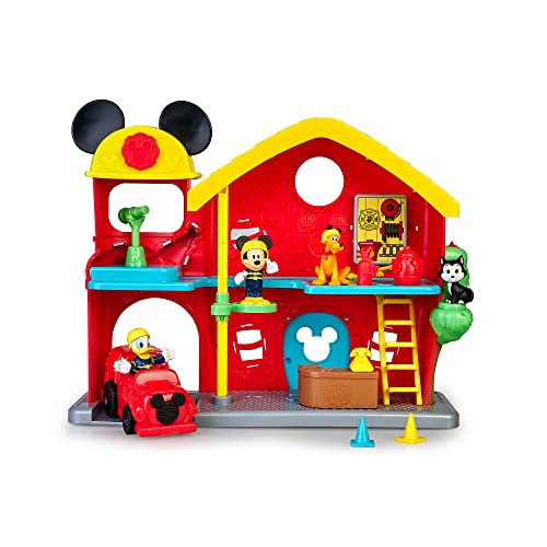 Famosa Disney Mickey - Feuerwehrstation - 14 Teile - mit Soundfunktionen - Spielzeug für Kinder ab 3 Jahren - MCC19 von Famosa