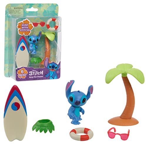 Famosa Stitch Disney Surf-Set mit 1 Figur und Zubehör rund um das Surfen, Spielzeug für Kinder ab 3 Jahren, GIOCHI PREZIOSI, TTC20 von Famosa