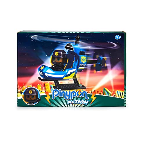 Famosa 700017037 Pinypon Mini Hubschrauber Action Spielzeugset ergänzt Polizeistation inklusive Puppe mit Pilotenanzug und Zubehör für Kinder ab 4 Jahren, Mehrfarbig, One Size von Pinypon Action